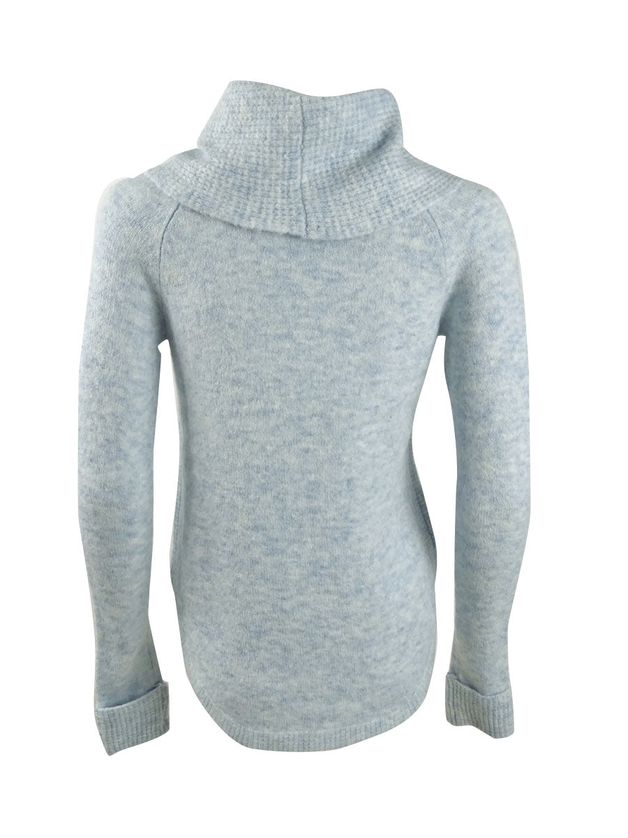 Suéter feminino com gola alta Style &amp; Co, azul, tamanho pequeno, médio