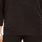 JM Collection Top Feminino Metálico com Manga Dividida e Fio Roxo Tamanho Grande