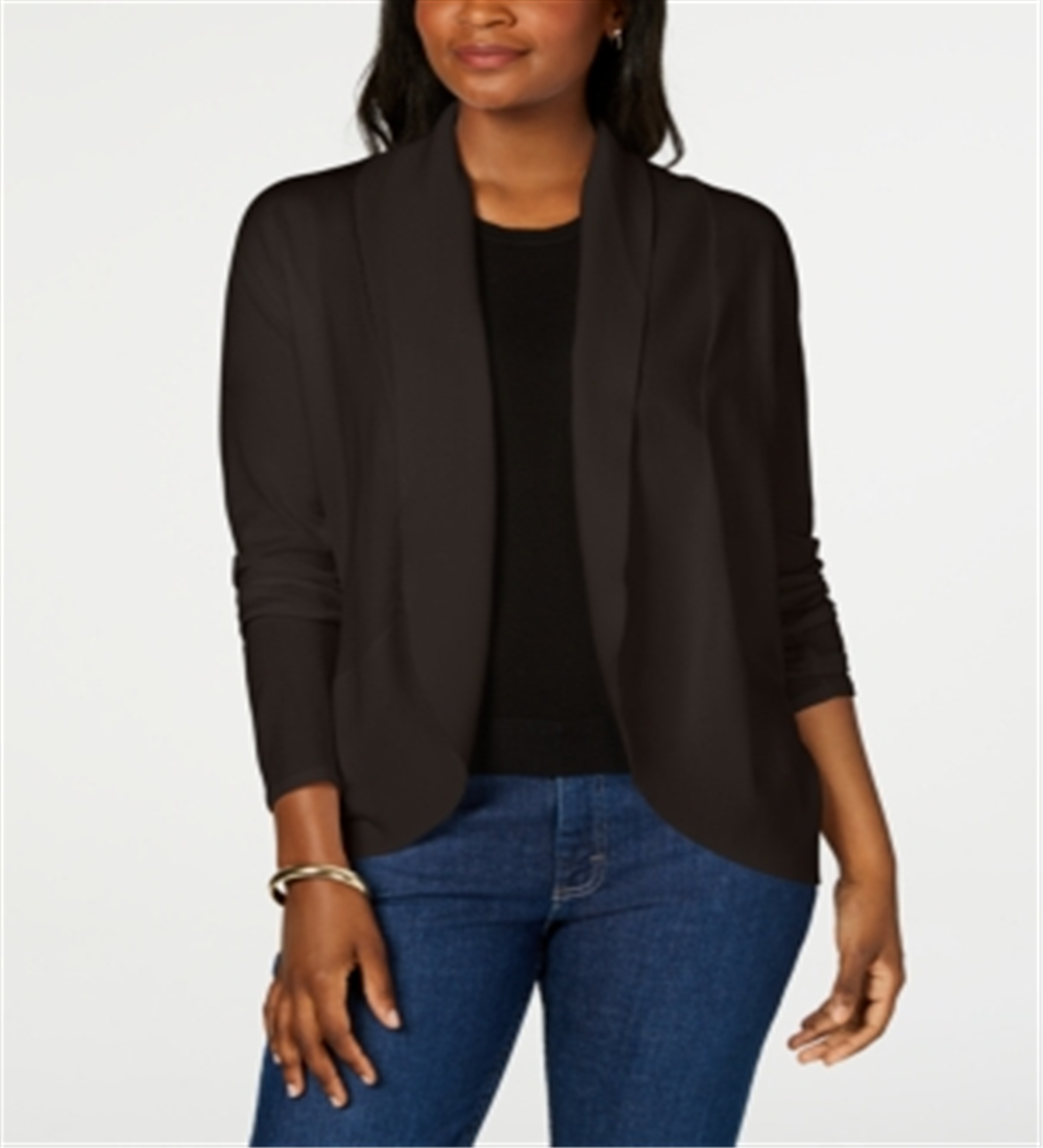 Karen Scott Cardigan Feminino Frente Aberta Marrom Tamanho XS