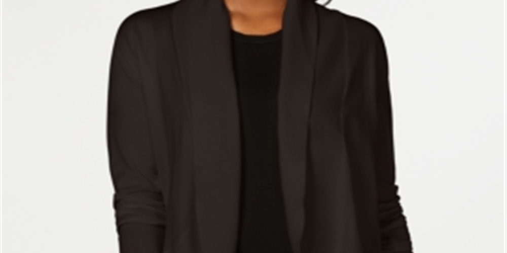 Karen Scott Cardigan Feminino Frente Aberta Marrom Tamanho XS
