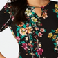 Thalia Sodi Blusa Feminina Estampada Manga Cotovelo Buraco Preto Tamanho P