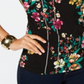 Thalia Sodi Blusa Feminina Estampada Manga Cotovelo Buraco Preto Tamanho P