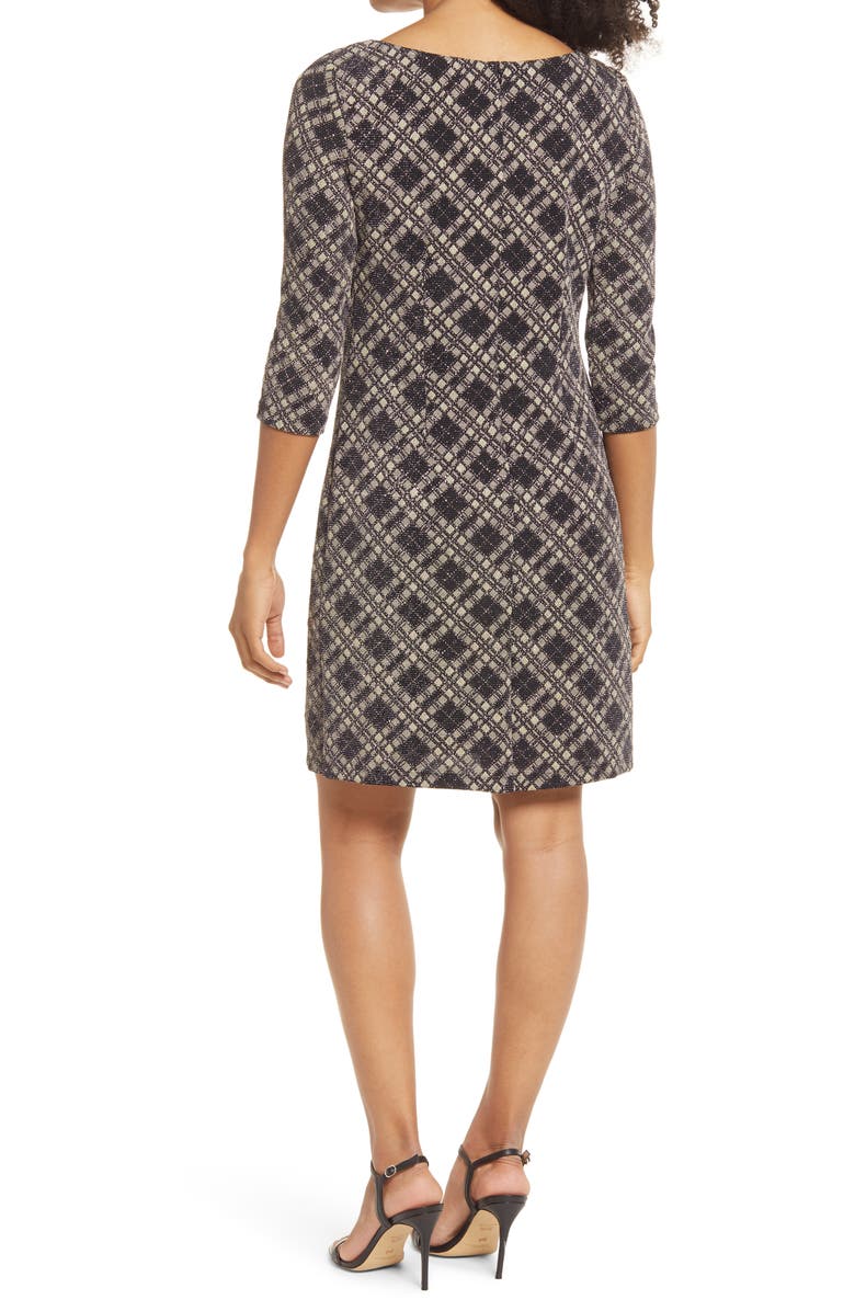 Vestido xadrez metálico feminino Vince Camuto cinza tamanho 6