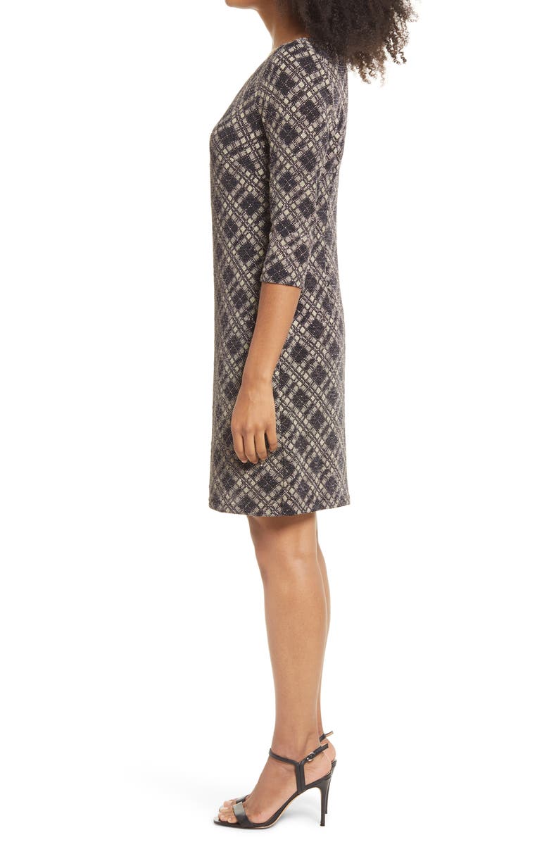 Vestido xadrez metálico feminino Vince Camuto cinza tamanho 6