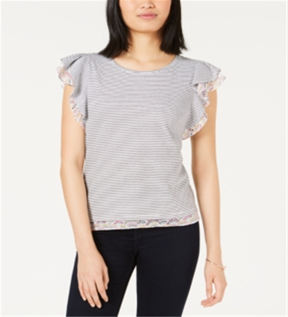 Blusa feminina com mangas bufantes Maison Jules, branca, tamanho XXS