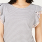 Blusa feminina com mangas bufantes Maison Jules, branca, tamanho XXS