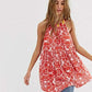 Regata Halter Sem Mangas Estampada Feminina Free People Laranja Tamanho Médio