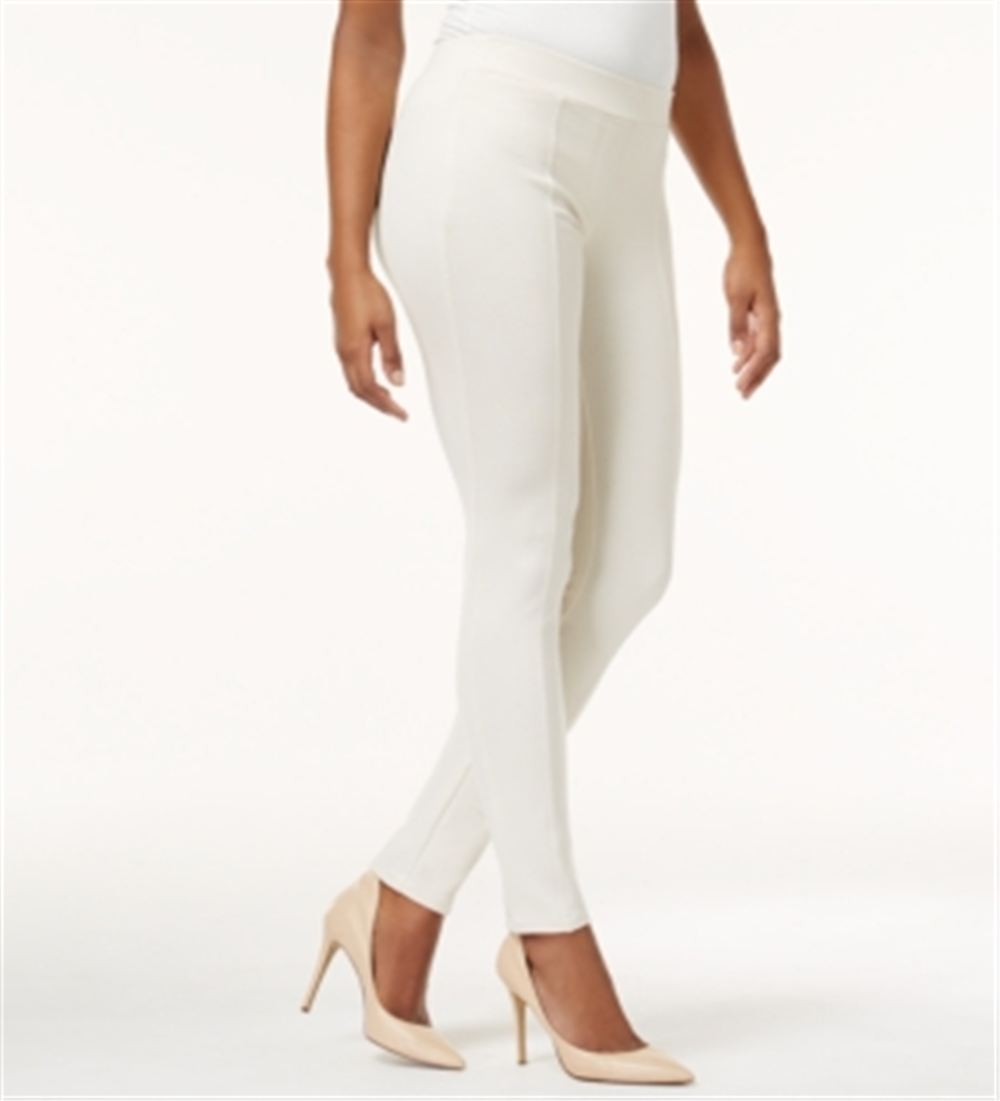 Leggings femininas de malha ponte com costura frontal estilo &amp; co, tamanho pequeno, branco