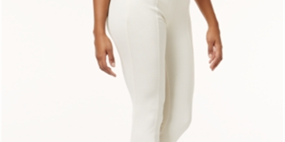 Leggings femininas de malha ponte com costura frontal estilo &amp; co, tamanho pequeno, branco