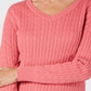 Karen Scott Suéter Feminino de Tricô de Algodão Rosa Tamanho Pequeno G
