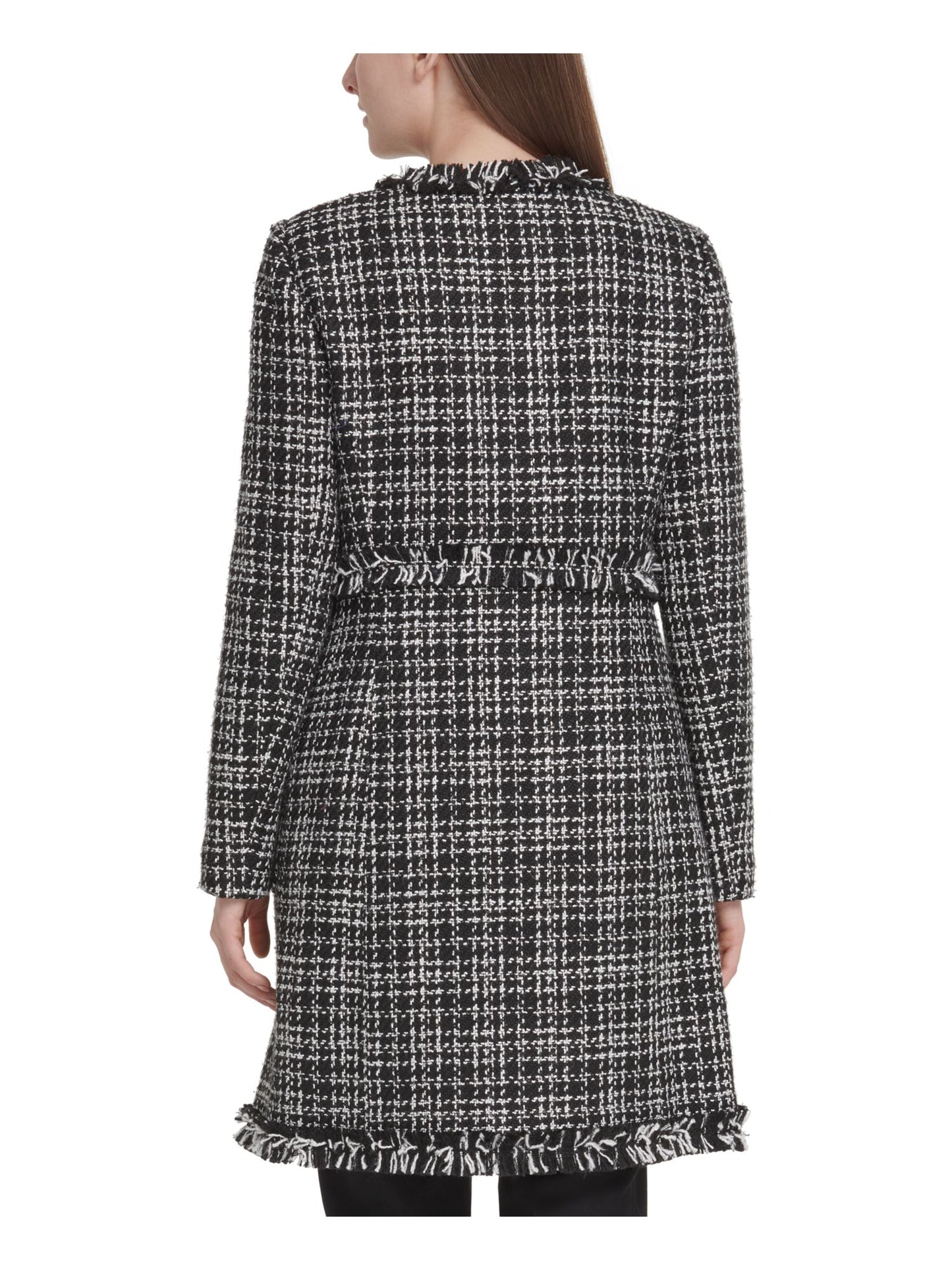 Casaco de tweed feminino DKNY preto, tamanho 12