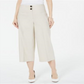 Calça de linho feminina Alfani, perna larga, marrom, tamanho 0, pequena