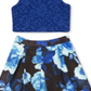 Conjunto de 2 peças de blusa de renda e saia com estampa floral Speechless Big Girl, azul, tamanho 14