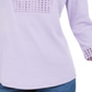 Karen Scott Top Henley Feminino Crochê com Acabamento Roxo Tamanho P