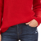 Suéter feminino canelado com ombros caídos, tamanho pequeno, vermelho, estilo &amp; co