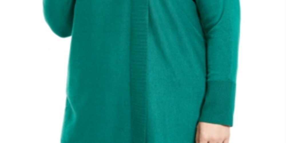 JM Collection Suéter Feminino Plus com Cadarço e Gola Redonda Verde Tamanho 4X