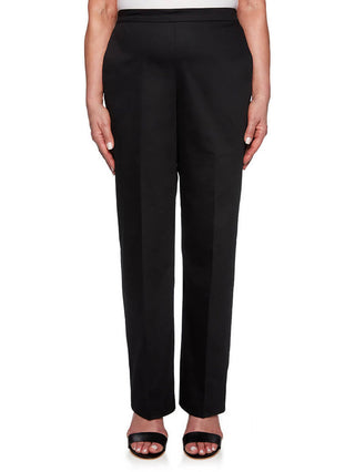 Calça feminina alfaiataria Alfred Dunner, corte tradicional, preta, tamanho 8, pequena