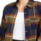 Camisa utilitária xadrez infantil Polly &amp; Esther azul multicolorida tamanho pequeno