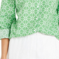 Camisa feminina Charter Club com mangas curtas e estampadas, verde, tamanho pequeno