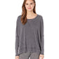 Blusa oversize de manga comprida First Choice da Free People para mulheres, preta, tamanho médio