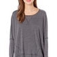 Blusa oversize de manga comprida First Choice da Free People para mulheres, preta, tamanho médio