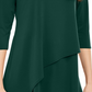 Blusa feminina Alfani com bainha assimétrica e manga 3/4, verde, tamanho XX-G