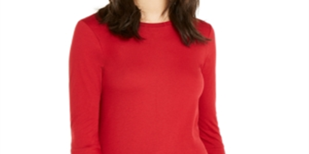 Blusa de malha com manga sino e ferragens Currant Hardware Michael Kors feminina, vermelha, tamanho G