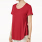 JM Collection Top feminino com bainha curta rosa tamanho pequeno extragrande