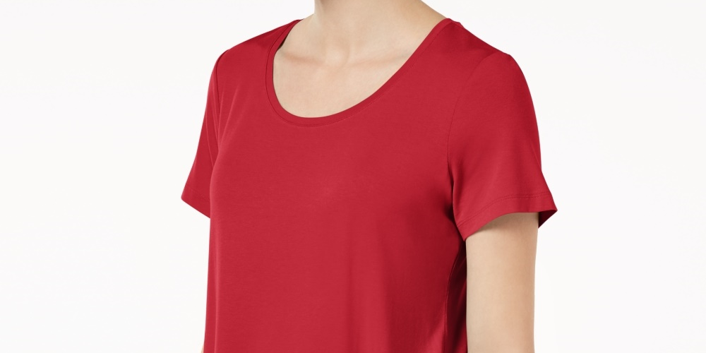 JM Collection Top feminino com bainha curta rosa tamanho pequeno extragrande