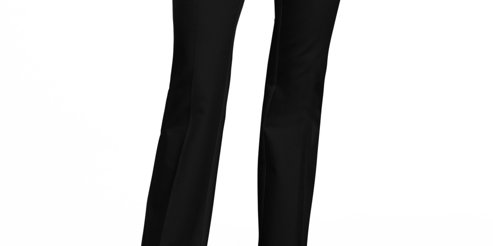 Calça feminina Alfani com cinto e cós largo, preta, tamanho 12P