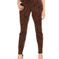 Calça jeans skinny feminina estampada e curvilínea da INC International Concepts, tamanho 10, marrom