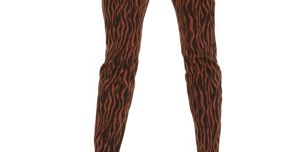 Calça jeans skinny feminina estampada e curvilínea da INC International Concepts, tamanho 10, marrom