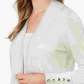 Cardigan feminino JM Collection Petite com frente aberta, tamanho natural Petit X-Large