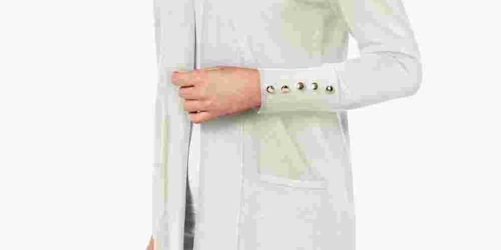 Cardigan feminino JM Collection Petite com frente aberta, tamanho natural Petit X-Large