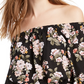 Blusa ombro a ombro franzida Ultra Flirt Juniors, preta, tamanho pequeno