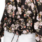 Blusa ombro a ombro franzida Ultra Flirt Juniors, preta, tamanho pequeno