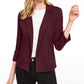 Blazer de malha feminino Maison Jules com manga 3/4, vinho, tamanho extrapequeno
