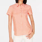 Camisa de acampamento listrada de algodão Tommy Hilfiger laranja tamanho X-S