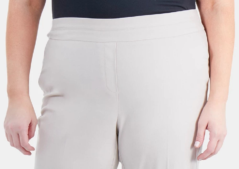 Calça capri plus size feminina NY Collection, bege, tamanho 20