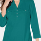 Camisa utilitária Karen Scott Cotton Johnny-Collar, branca, tamanho P