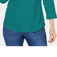 Camisa utilitária Karen Scott Cotton Johnny-Collar, branca, tamanho P
