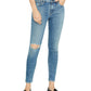 Calça jeans feminina Hudson Jeans Nico rasgada super skinny azul tamanho 27