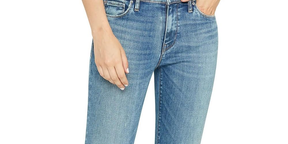 Calça jeans feminina Hudson Jeans Nico rasgada super skinny azul tamanho 27