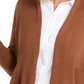 Cardigan feminino JM Collection Petite com nervuras mistas e botões, marrom - PS
