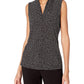 Anne Klein Top feminino Tess Triple Pleat sem mangas, preto, tamanho XXS