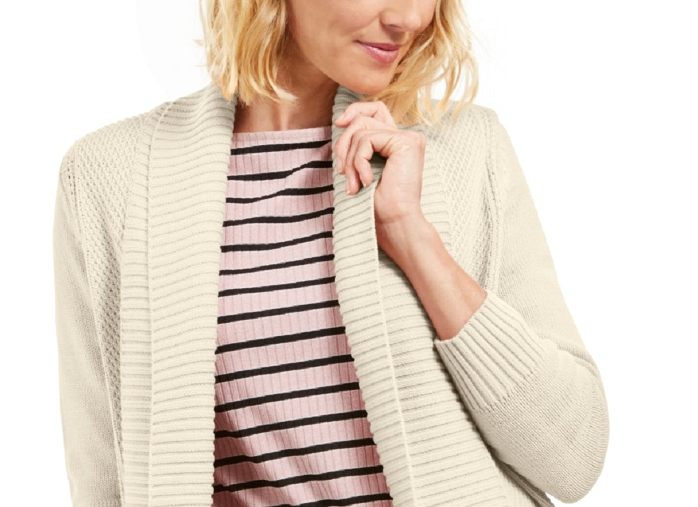 Suéter feminino Charter Club com gola xale e pontos mistos, tamanho natural, pequeno, médio