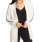 1.STATE Cardigan Feminino Whipstitch Eyelash Branco