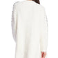 1.STATE Cardigan Feminino Whipstitch Eyelash Branco