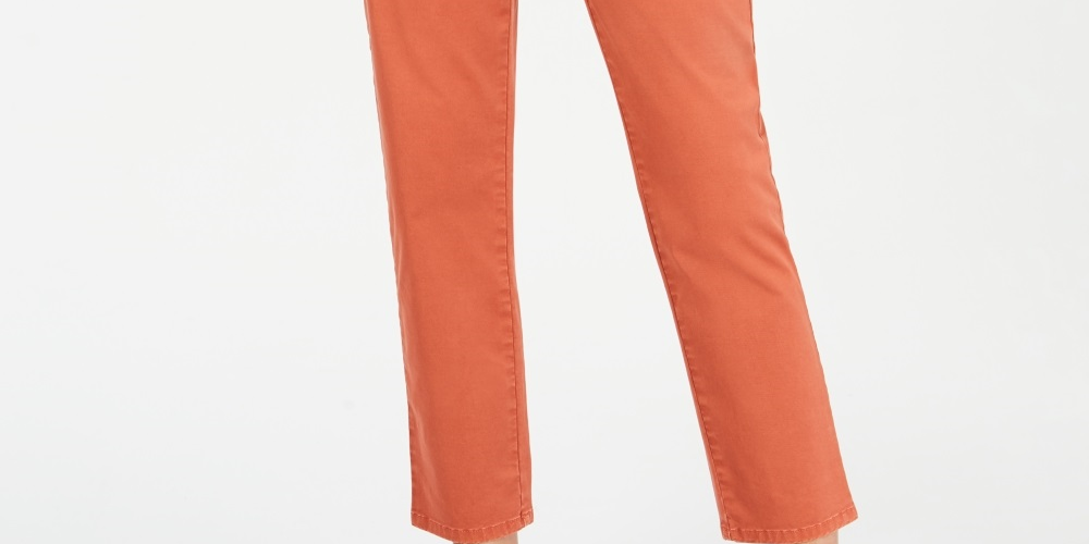 Calça Chino Feminina Style &amp; Co Laranja Tamanho 18