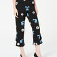 Calça feminina Alfani com estampa floral e babados, preta, tamanho 8